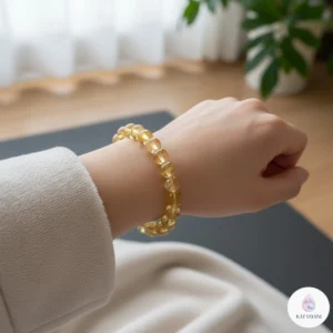 Certified 8mm Citrine crystal bracelet for wealth manifestation and success, pre-activated for USA customers.