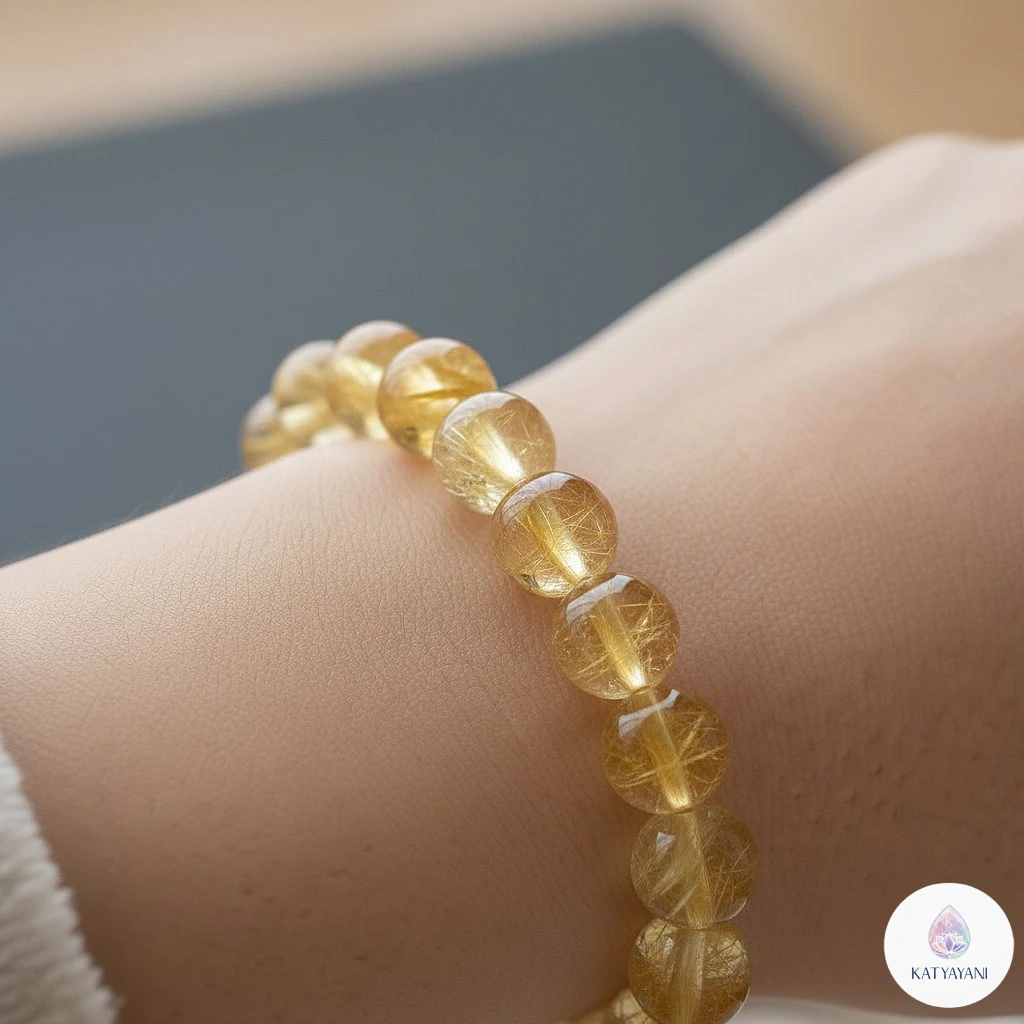 Certified 8mm Citrine crystal bracelet for wealth manifestation and success, pre-activated for USA customers.