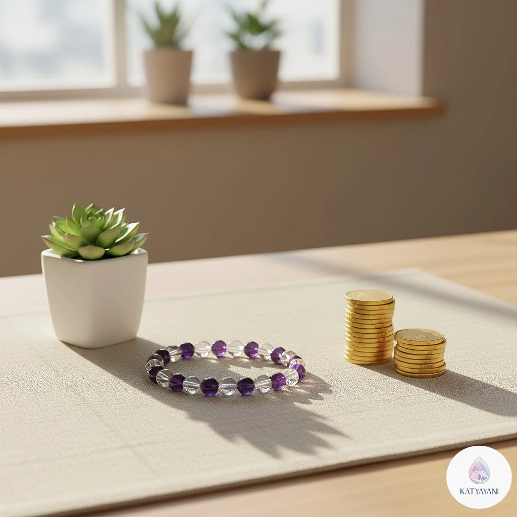 Clear Quartz & Amethyst Bracelet 8mm - Certified Pre-Activated Master Healer & Calming Crystal Combination - Image 4