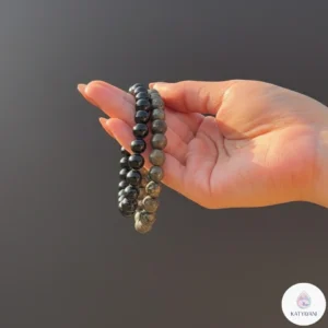 Certified Richie Rich Combo with 8mm Pyrite and Black Tourmaline bracelets for wealth and protection, pre-activated for USA.