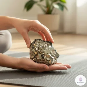 Certified 300-400g Raw Pyrite crystal specimen for wealth attraction and office decor, pre-activated for USA customers.