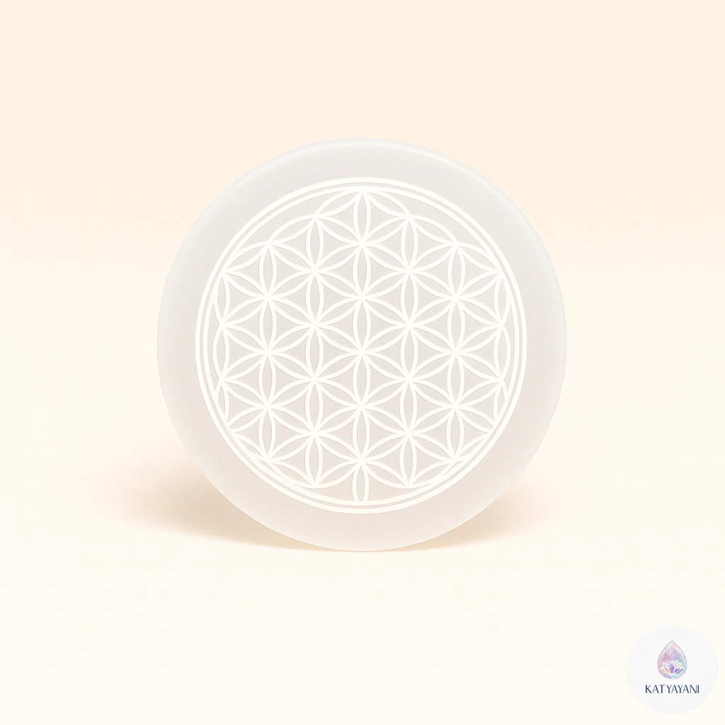 Certified Selenite charging plate for crystal cleansing and energy recharging, pre-activated for USA customers.