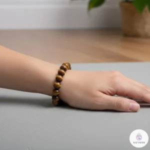 Certified 8mm Brown Tiger Eye crystal bracelet for courage and mental focus, pre-activated for USA customers.