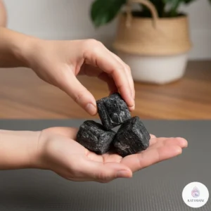 Certified 300-400g Raw Black Tourmaline crystal specimen for energy protection and home grounding, pre-activated for USA customers.